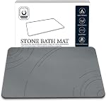 Stone Mat de bain, tapis de douche de terre diatomées, (23.6" x 15.4") Mat de bain à séchage rapide antidérapant Super Absorbent, design moderne naturel et élégant, facile à nettoyer, motif en marbre (gris clair)