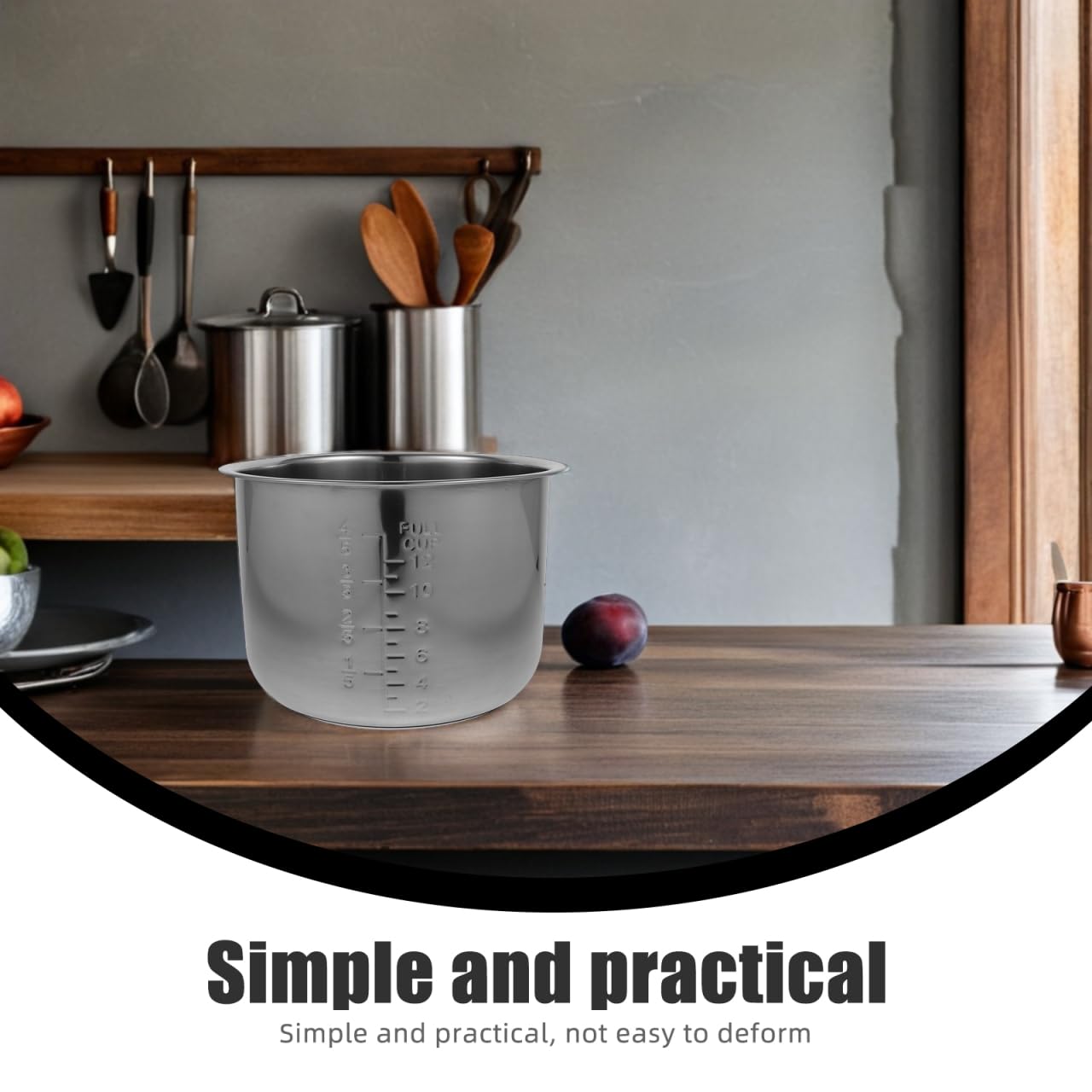 Alipis Olla Cocina Interior 6L Olla Arrocera Acero Inoxidable Reemplazo Olla Interior Revestimiento Tanque Antiadherente Contenedor Accesorios para Olla Arrocera