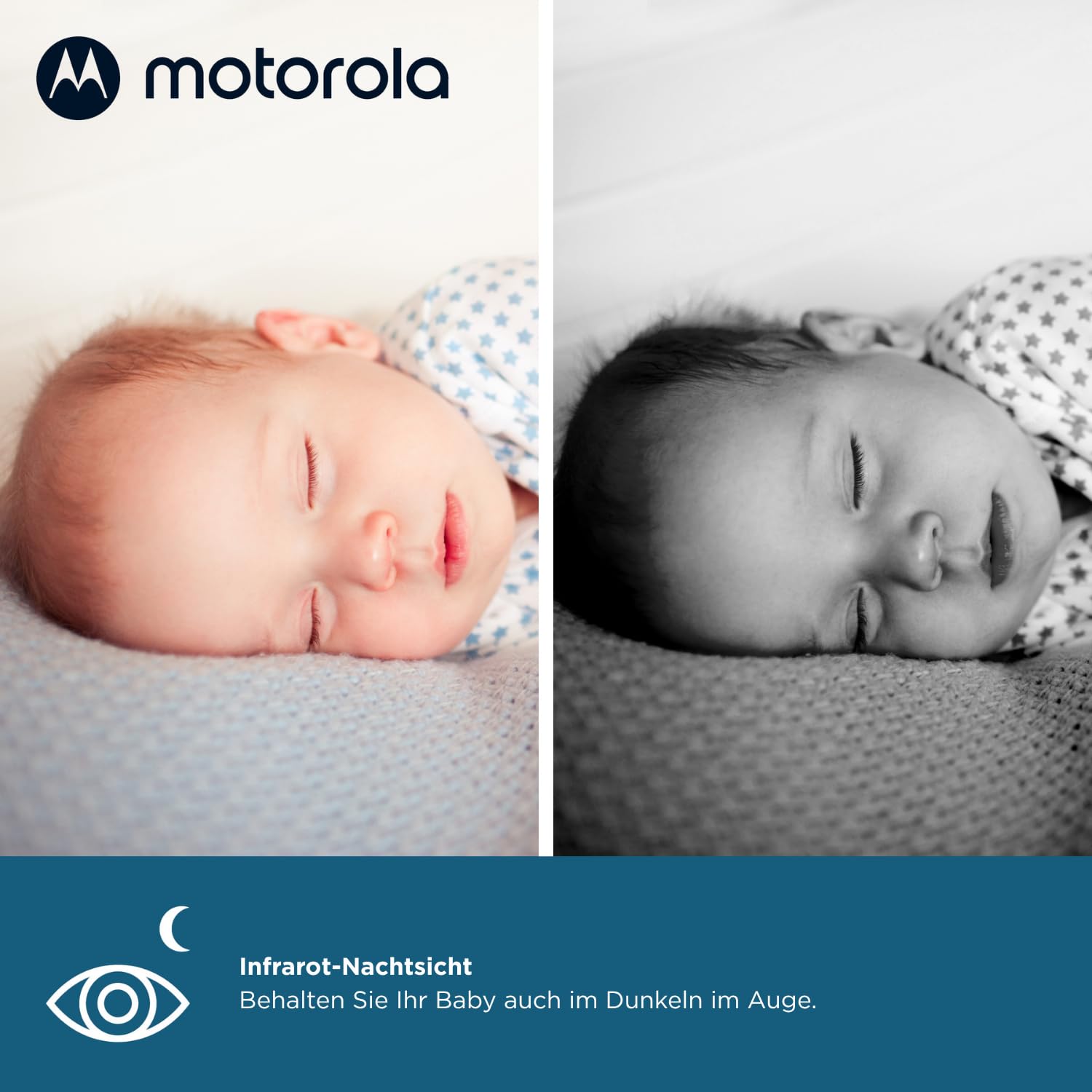 Motorola Babyphone VM50G 5" – Nachtsicht – Temperaturmesser – Kamera – 2000 mAh Akku – Fernschwenken, neigen und Digitalzoom