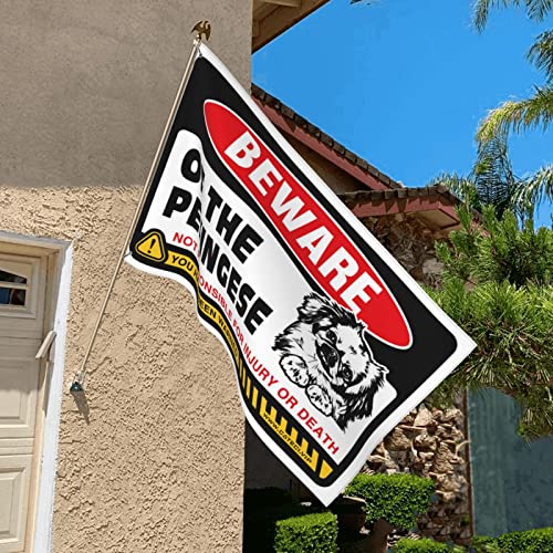 Drapeau humour Pékinois idée cadeau originale pour dortoir de garçon