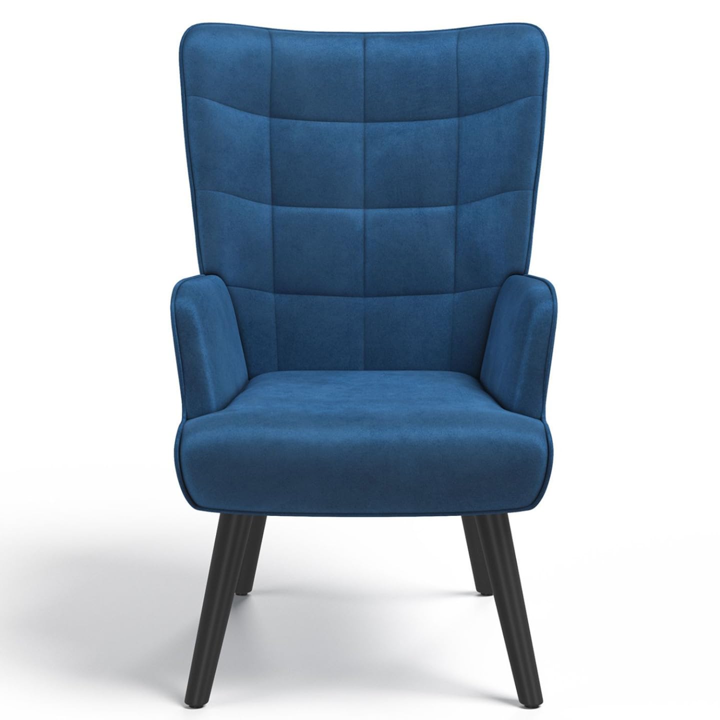 IDMarket - Fauteuil scandinave ANIA en Velours Bleu