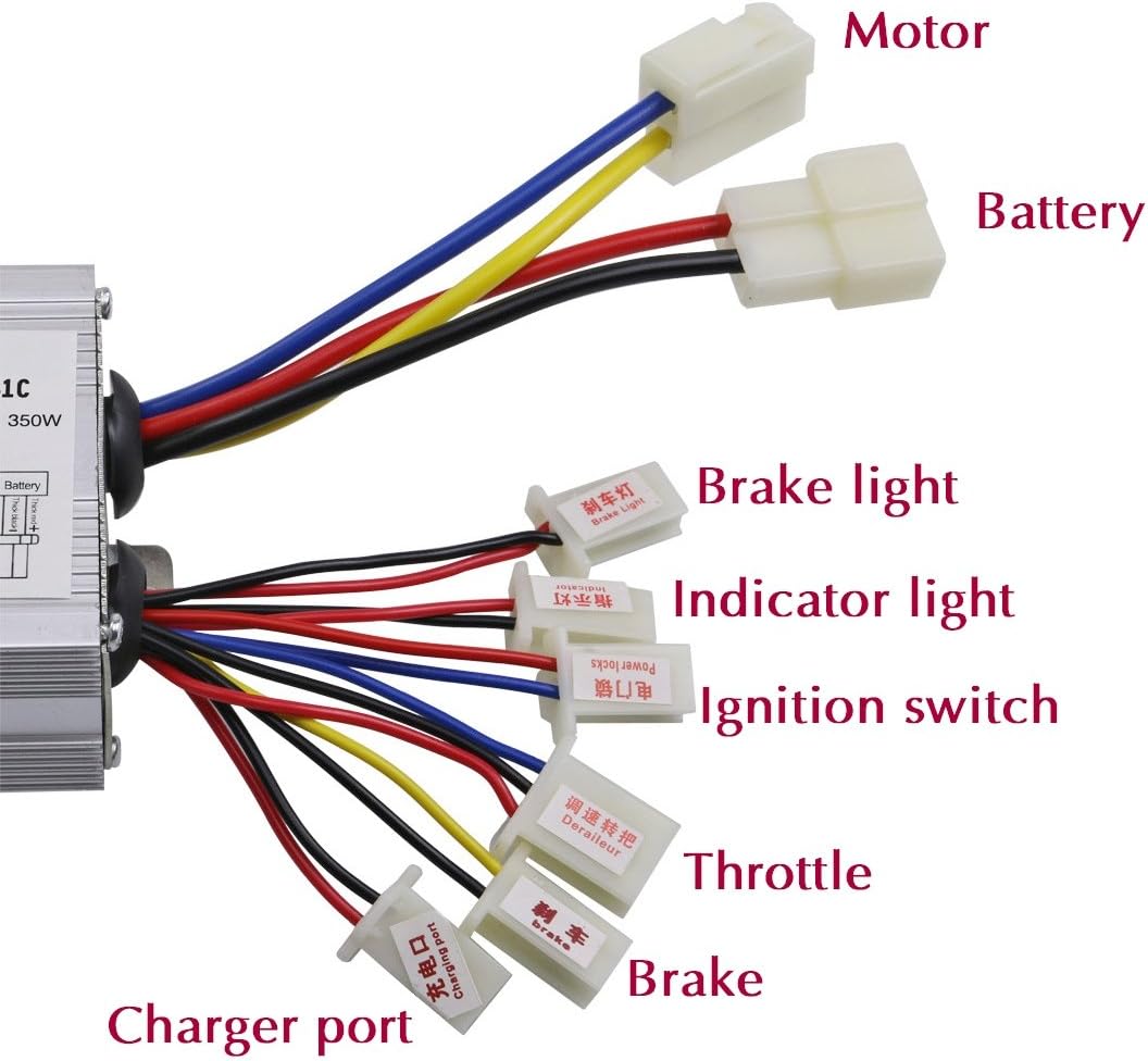 TDPRO JCMOTO 24v 350w Brushed Speed Motor and Controller Set for Electric Scooter Go Kart Bicycle e Bike Tricycle Moped
