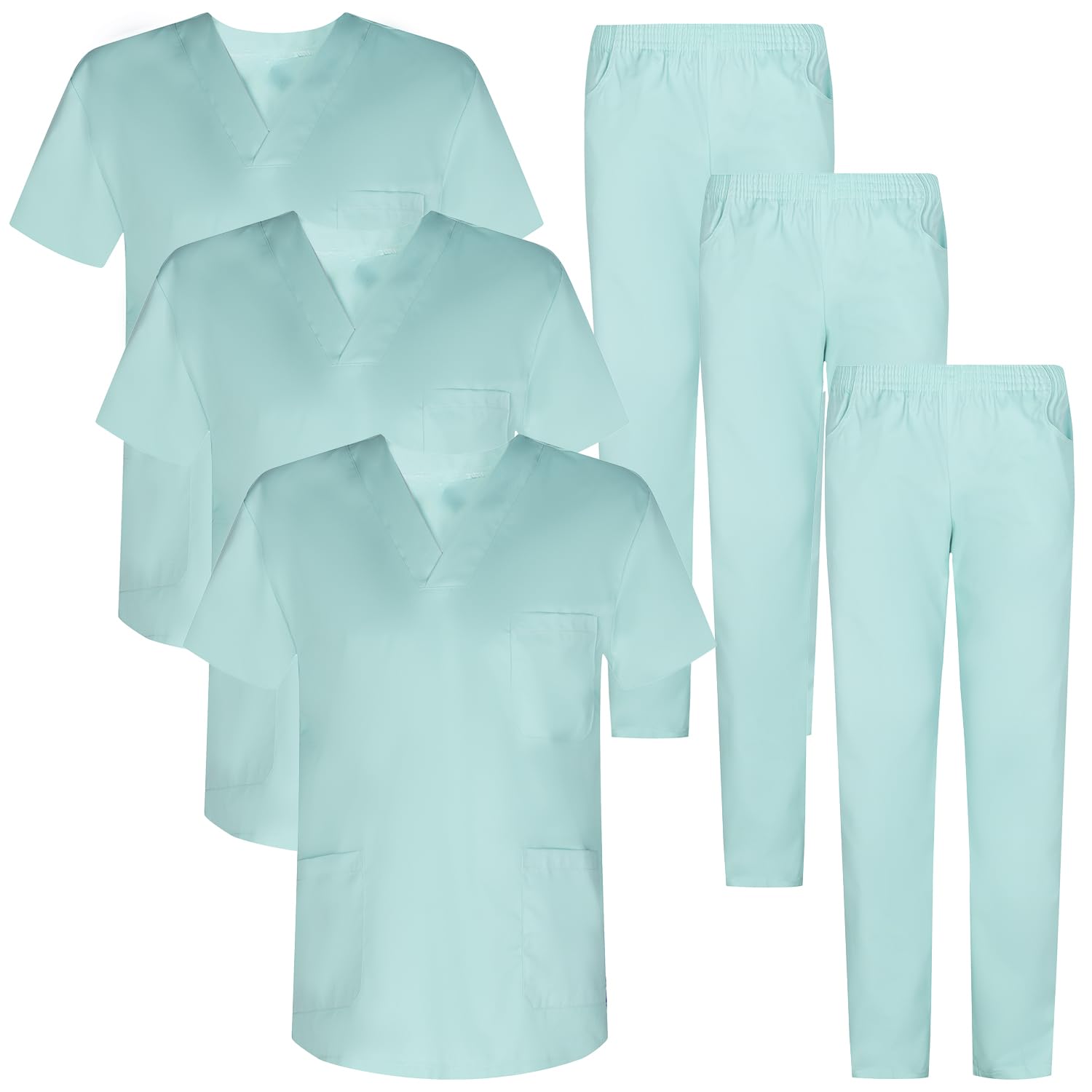 MISEMIYA - Confezione * 3 Set - Uniforme Medica con Maglia e Pantaloni Uniformi Mediche Camice Uniformi sanitarie - Ref.3-8178