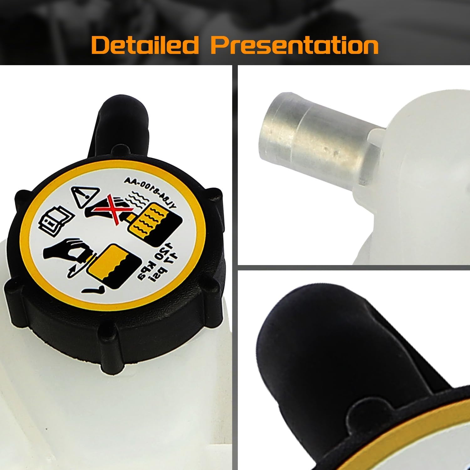 Coolant Reservoir Pressurized Overflow Recovery Tank with Cap & Sensor Compatible with Ford Escape Mazda Tribute 2001-2006; Mercury Mariner 2005-2006