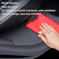 Vista 5 de FASTCHE para Tesla Model Y Protector de umbral de puerta de 5 plazas (NO apto para 7 plazas) Tira de protección contra patadas para pedal de puerta