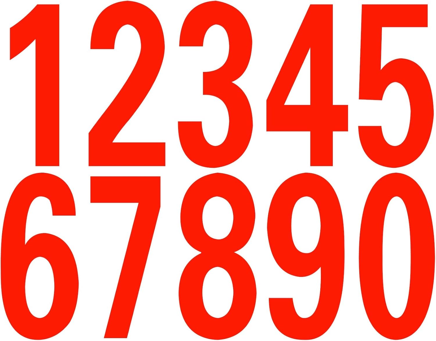 Mailbox Numbers Reflective Stickers for Outside,4Sets(0-9) Vinyl Number Decals for Letterbox Signs House Door Racing Cars Bin Home Address 4" Red