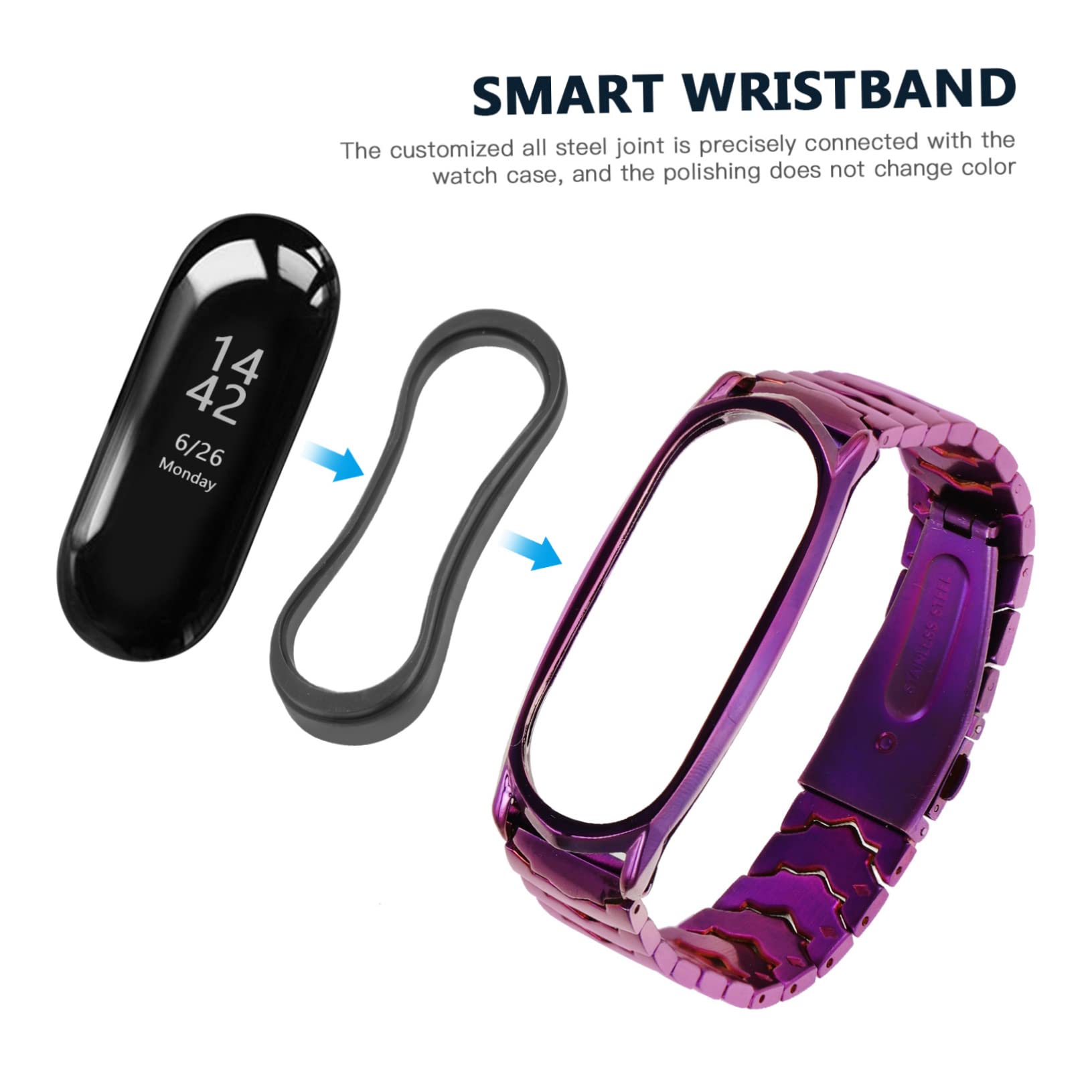 Housoutil Lot De 2 Bracelets De Rechange Extensibles Compatibles 5/4/3 155-220 Mm Pour Montre Connectée Accessoire Tendance