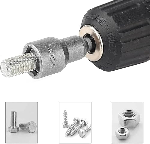 Miniatura 5 de Juego de 10 brocas magnéticas de cambio rápido, vástago hexagonal de 14 de pulgada, acero al cromo-vanadio de 2.559 in2.5 pulgadas de longitud,