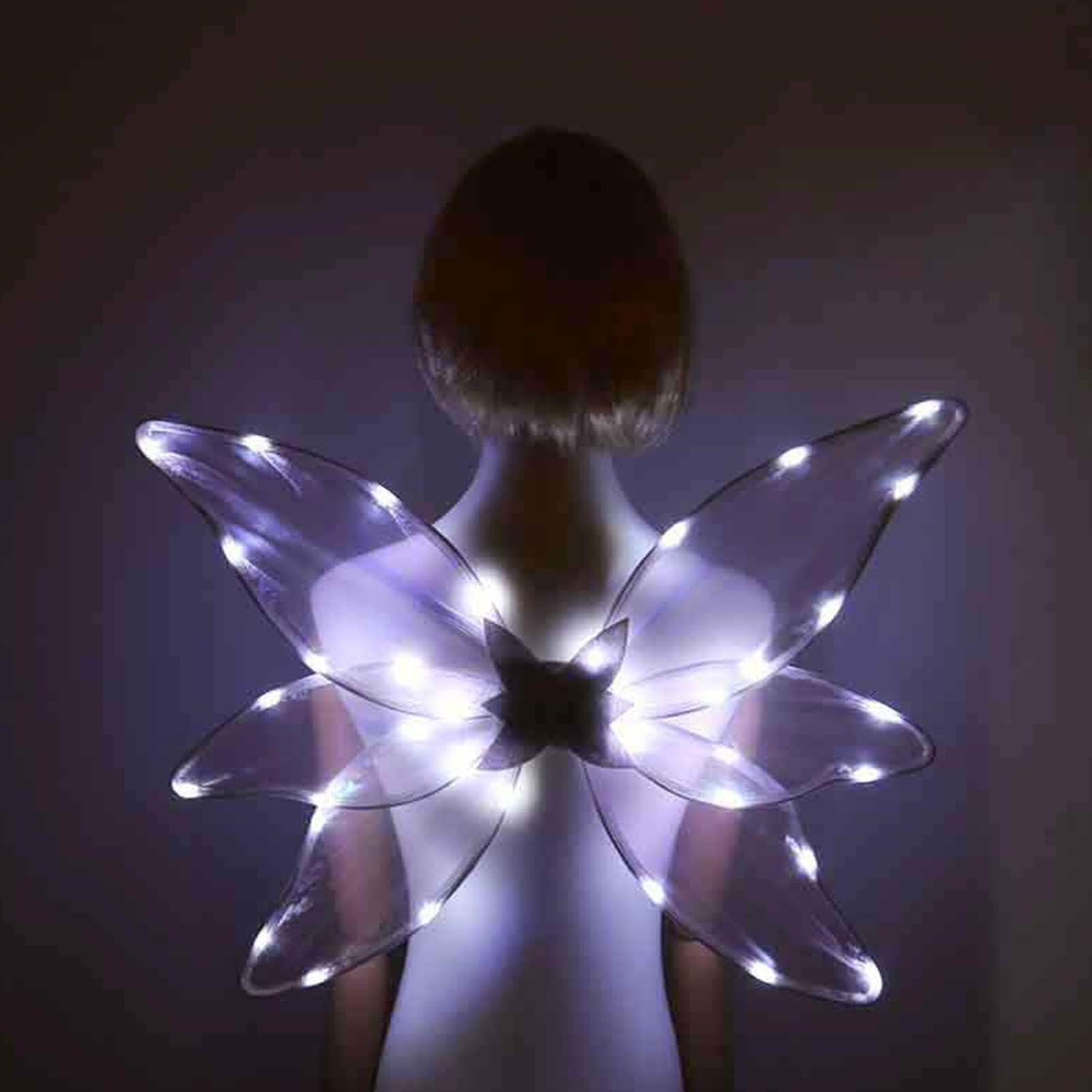 Veeteah Illuminez Les Ailes De Fée | Wings LED Allument Des Ailes,Fée Marraine Costume Halloween, Ailes Lumières Cosplay Pour Halloween Cosplay Fête De Vacances, Ailes De Papillon