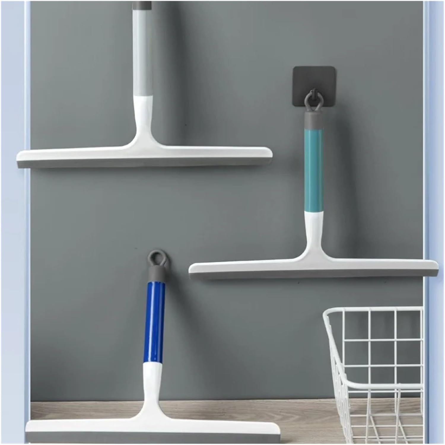 Multi-Function Handheld Plastic Scraper for Shower Door, Window, Car Glass - Durable Water Removal Tool for Bathroom, Toilet(Blue 1pc)