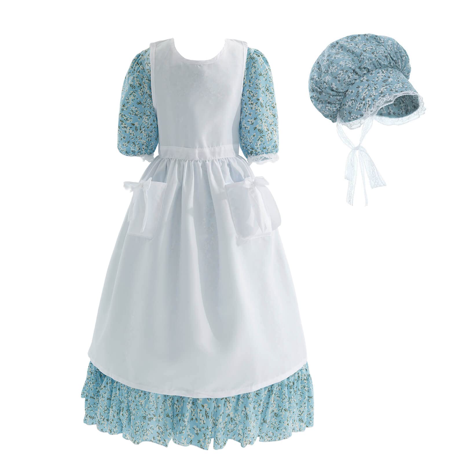 Nuoqi Pioneer Dresses for Girls Laura Ingalls Wilder Costume Colonial Girls Costume