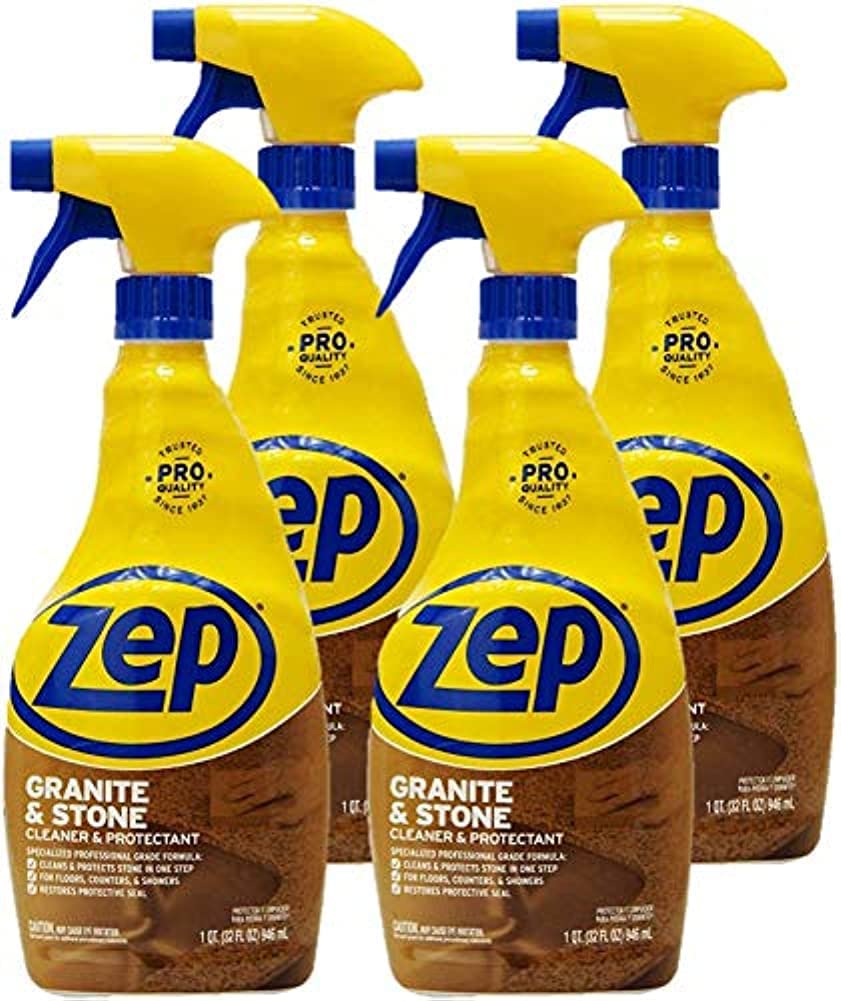 Zep Granite and Stone Cleaner and Protectant - 32 oz (Case of 4) ZUCSPP - Specialized Professional Grade Formula Cleans and Protects Stone