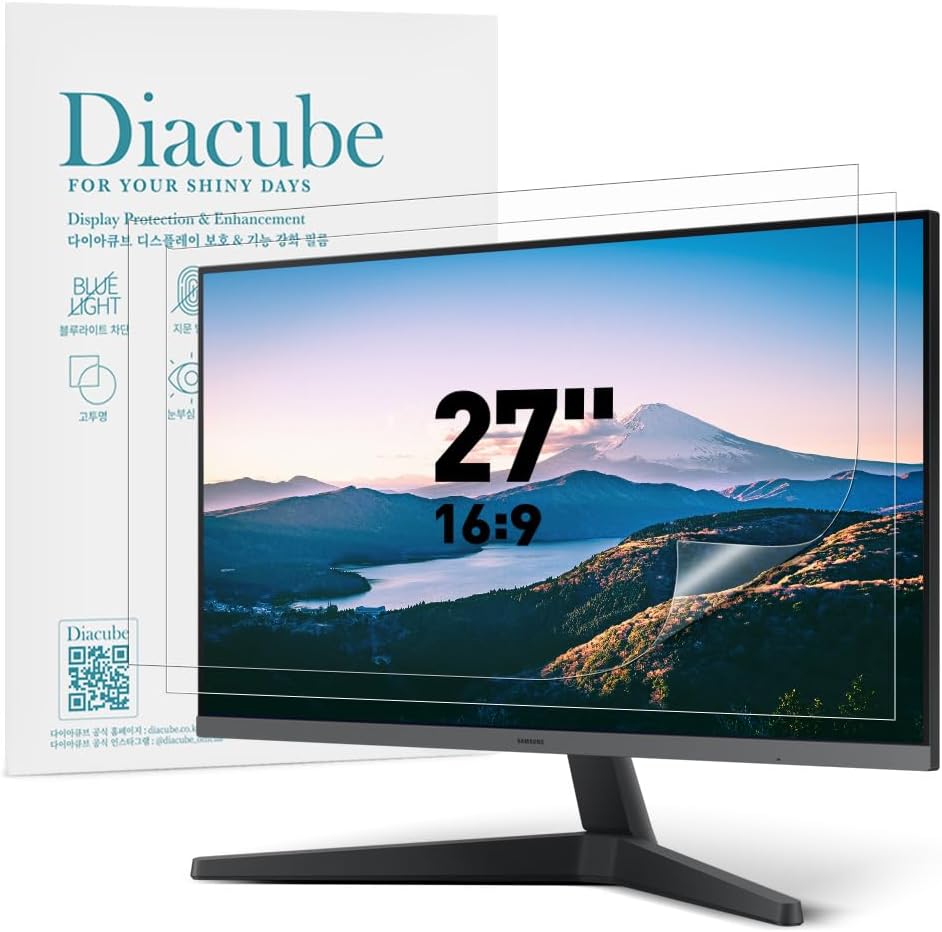 2-PACK 27 Inch DIAGONAL 16:9 Computer Blue Light Blocking Screen Protector for Widescreen Desktop PC LED Monitor and Laptop - Eye Protection | Anti-UV | Anti-Glare 27" DIAGONAL (16:9)