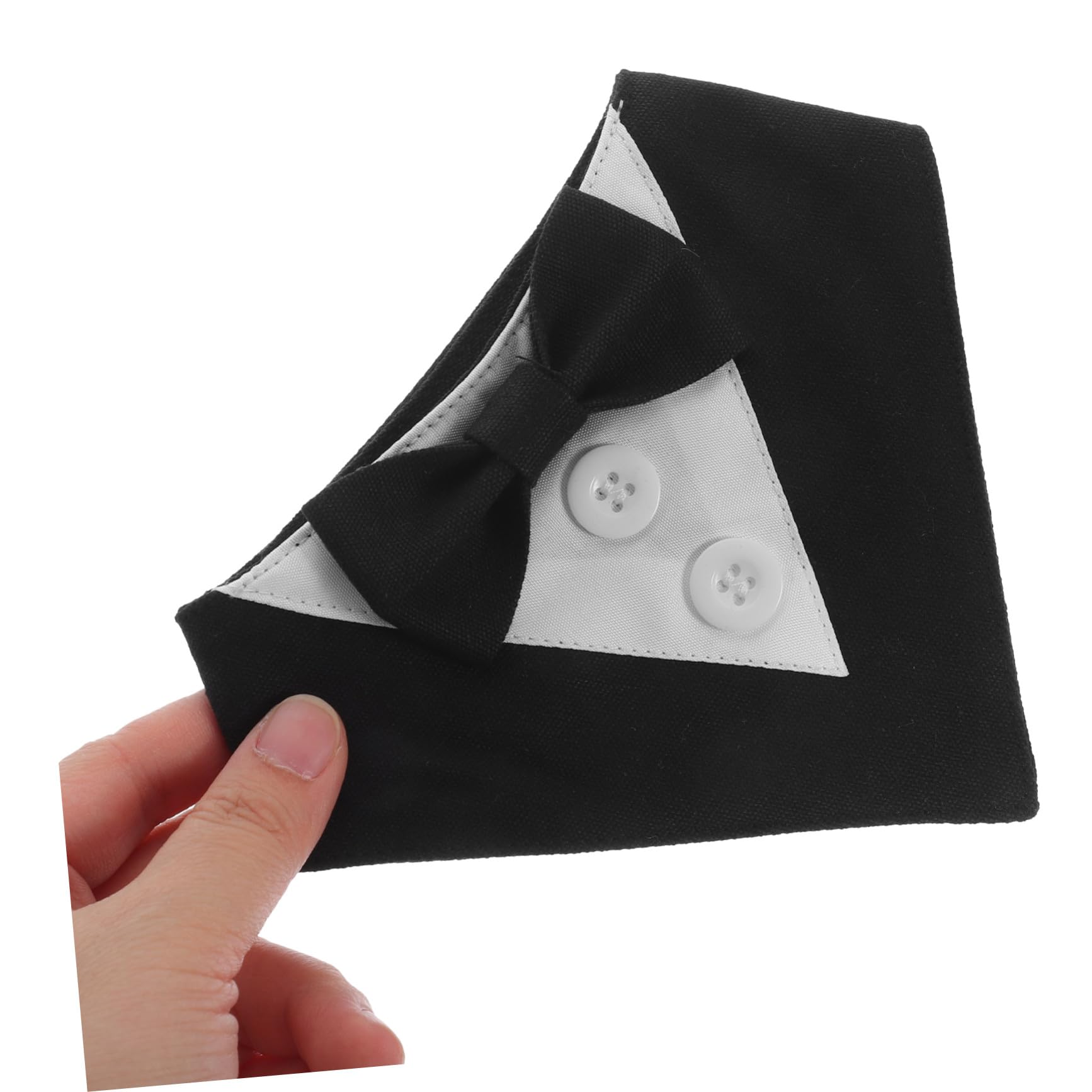 VICASKY 4 Pièces Collier de Costume Chien Bandana Formel avec Nœud Écharpe Salivaire Noire XS pour Mariage Fête Animaux