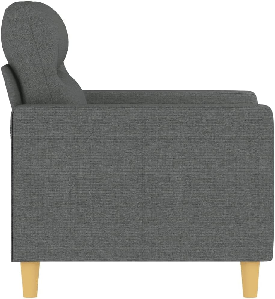 Sofa Chair Dark Gray Fabric (100% Polyester) Living Room Furniture