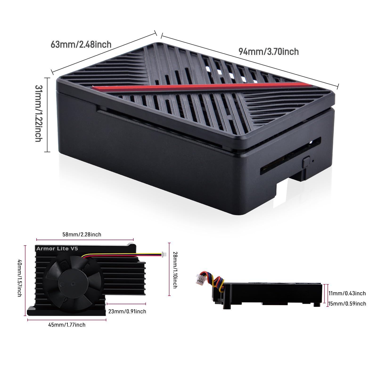 Boîtier GeeekPi Game5Pi Pour Raspberry Pi 5 - Style Rétro NES - Avec Ventilateur - ABS