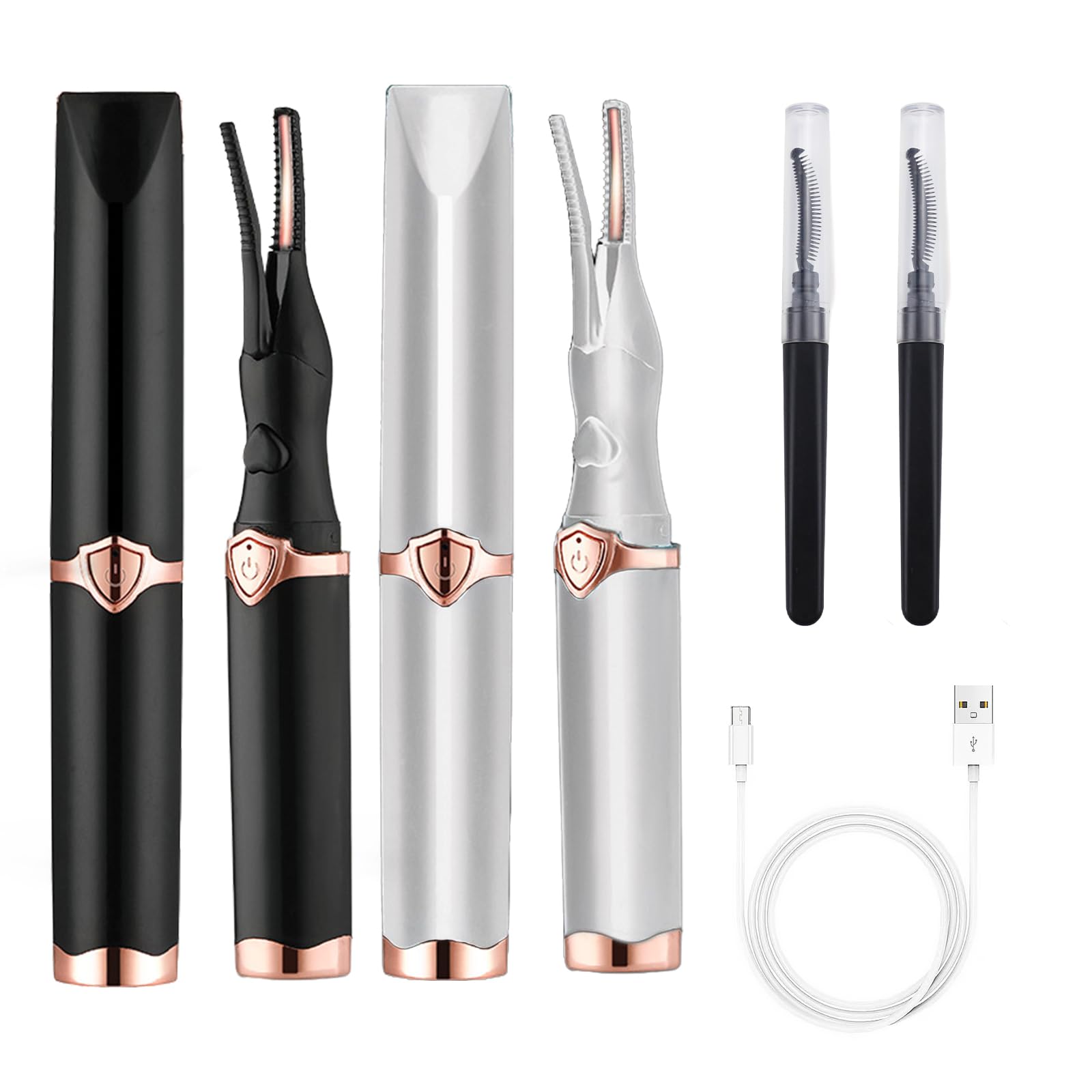 Heated Eyelash Curler for Women,Electric Eyelash Curler with 2Pcs Brush