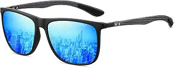 HAOLOTA Polarized Sunglasses for Men Ultralight Carbon Fiber Square Sunglasses UV400 Protection for Driving and Outdoor Activities