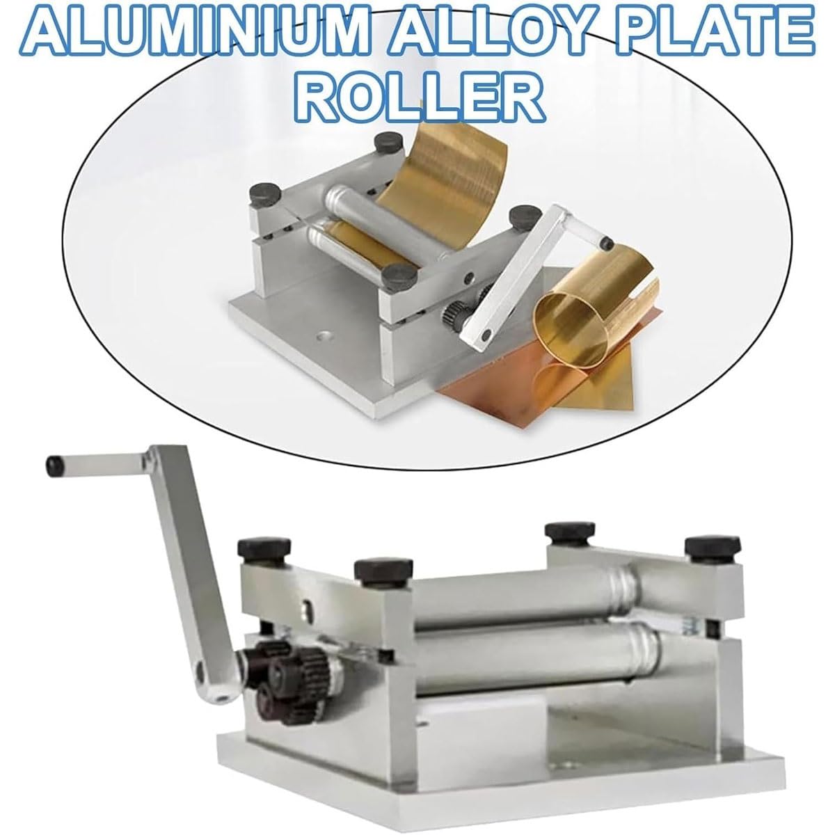 Manuelle Plattenrollmaschine, Metallbiegerolle für DIY-Projekte, verstellbare Rollen, Präzisions-Blech-Rollwerkzeug für Modellerstellung
