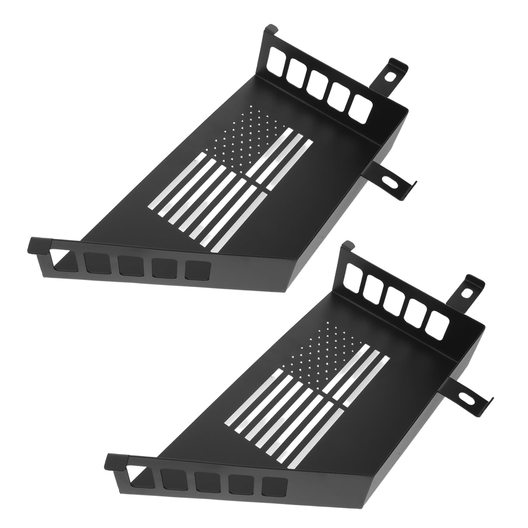 Boîtes de rangement pour portière de voiture Alipis en acier inoxydable noir x2