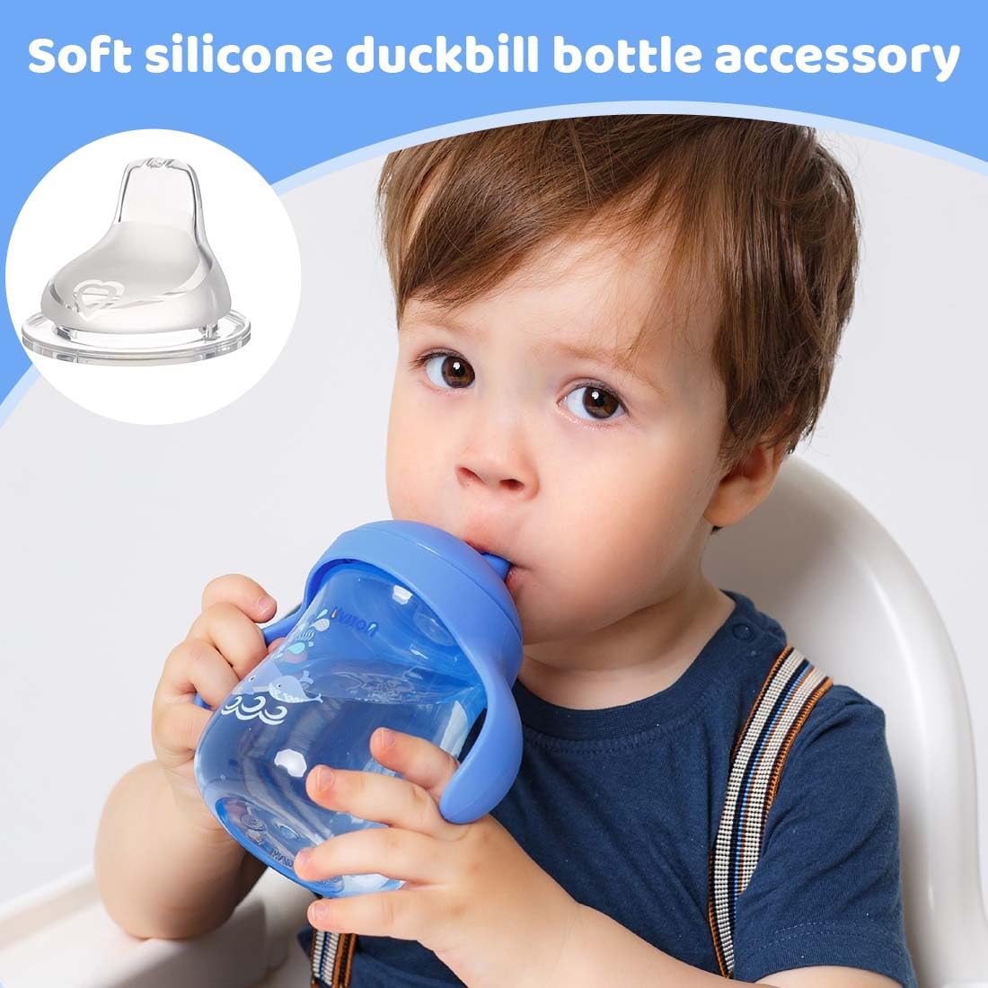 8 Piezas Tetina con pico de pato para beber, Accesorio universal para biberones de 5 cm