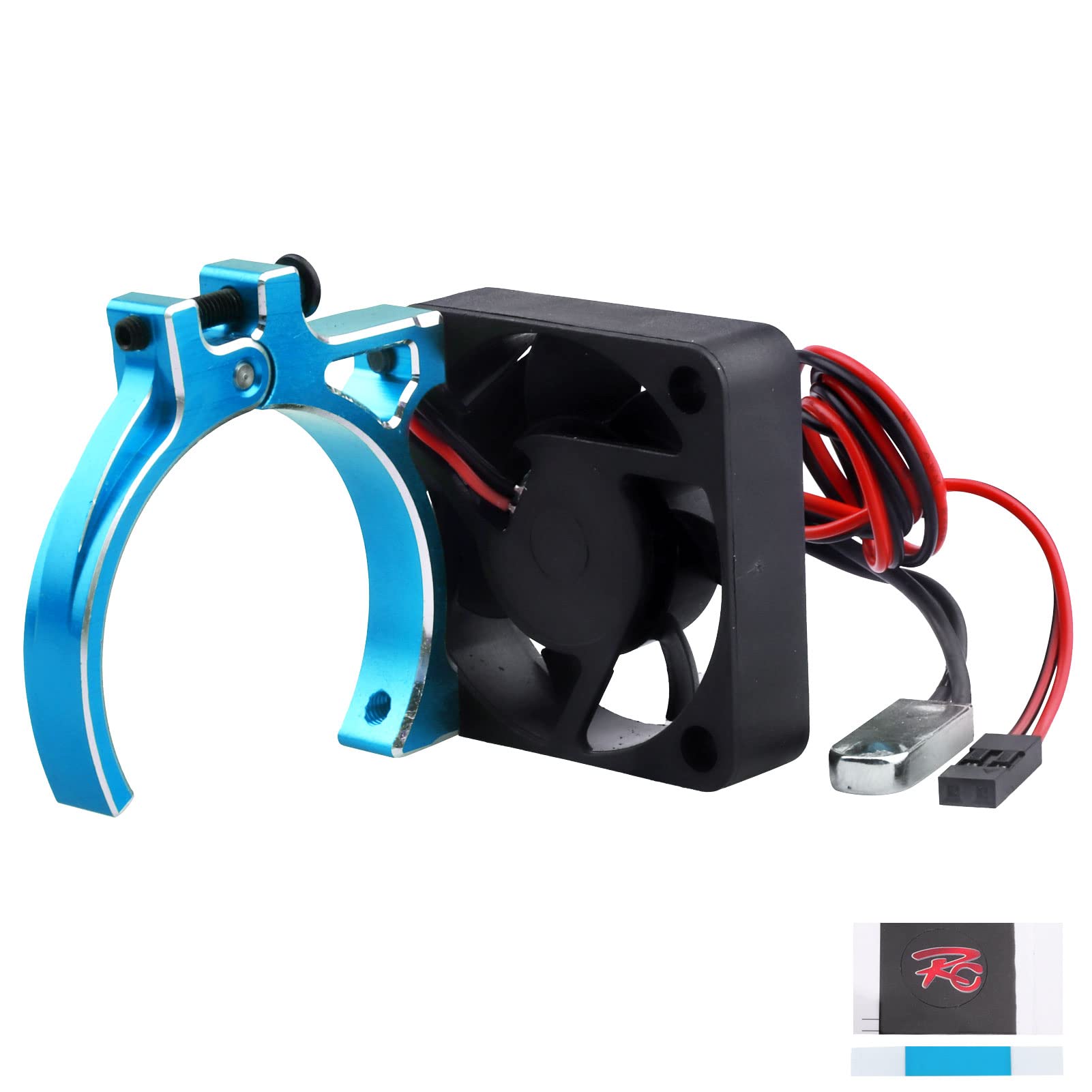 CrazyHobby RC Motor Cooling Fan With Thermal Sensor - Aluminum Heatsink For 42mm Brushless Motors (1/8, 1/10 Scale)