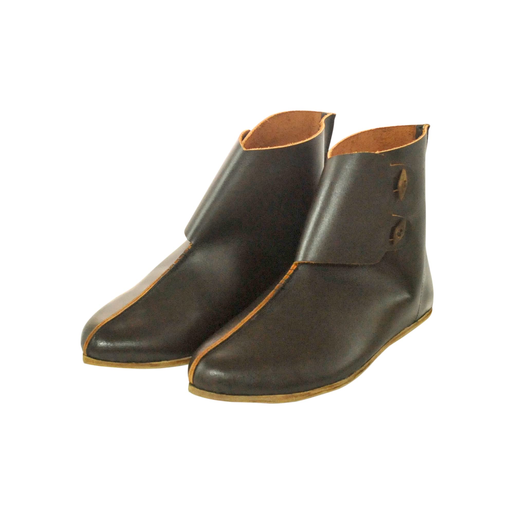 11th Century Norman Cavalry Man Shoes with 2 Wooden Buttons/Handmade Medieval Leather Shoes/Reenactment Shoes/LARP