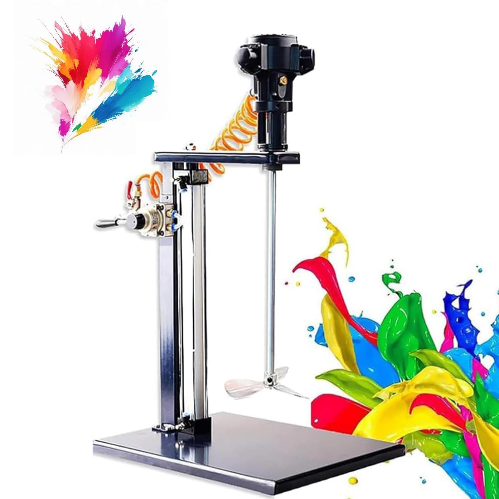 QYLTTDM Automatic Pneumatic Paint Mixer, Stainless Steel Automatic Paint Stirring Machine, Simple Operation, Efficient Air Agitator for 5 Gallon Paint Mixing in Workshops and Factories