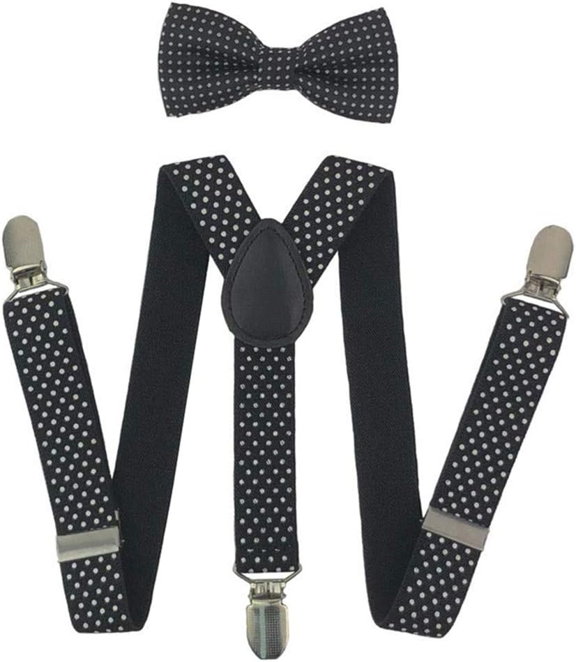 Boys Braces and Bow Tie Set Polka Dot Adjustable