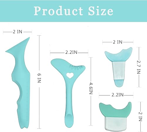 Miniatura 2 de 4 plantillas de silicona para delineador de ojos, reutilizables, con sello de pestañas, delineador de ojos, protector de pestañas, aplicadores de