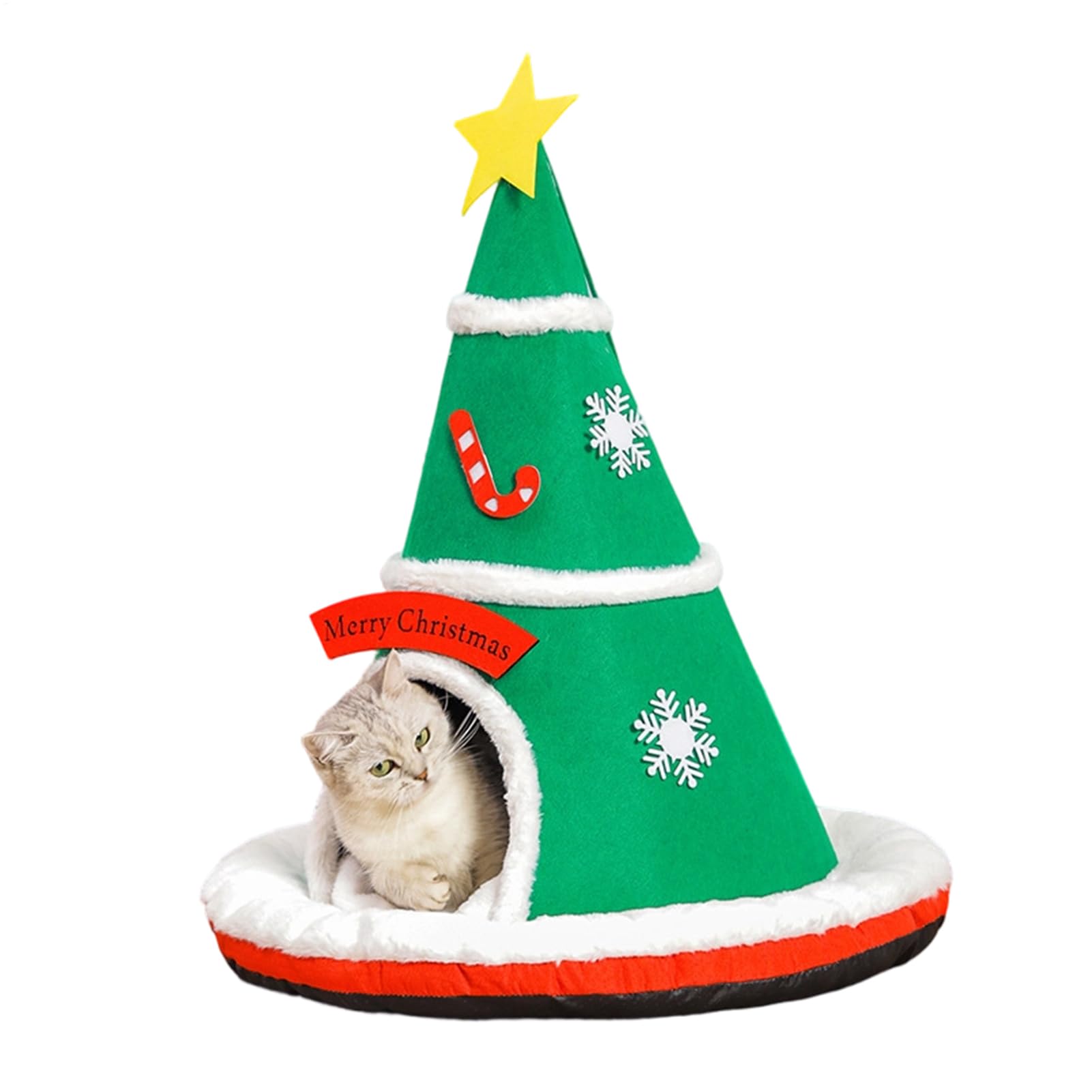 Cuccia Gatti Chiusa Cuscino Albero Di Natale Amovibile | Cuccia Morbida Tana Gatti Per Cuccioli Cani Piccoli Decorazione Casa Camera Balcone Inverno Appartamento