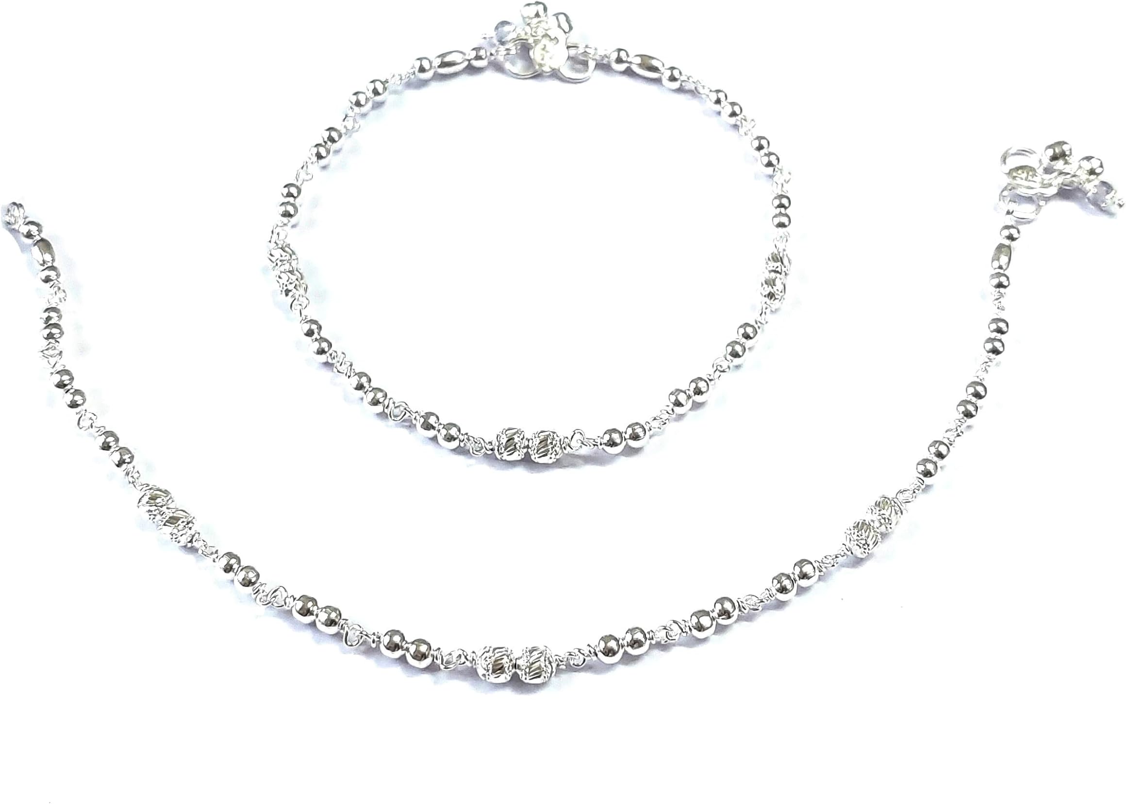Shree Shobha Collection Silver Anklet For Womens Chandi Ki Payal Size-10.5 Inches, Weight- 23Gm