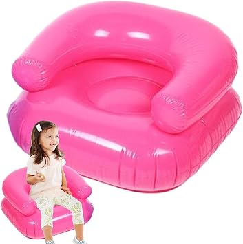 Waterproof Inflatable Kids Chair | Portable PVC Air Sofa | 220 Lbs Capacity Booster Seat | Ergonomic Lounger For Camping, Beach, Party, Indoor Outdoor Play, Study, Travel, Family Fun