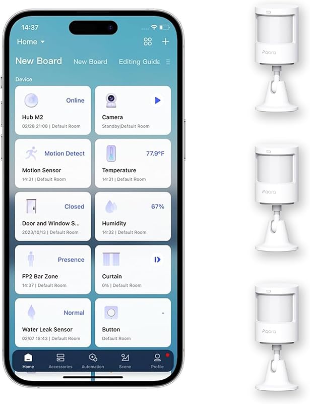Aqara Zigbee 3.0 Motion Sensor P1 3 Pack, for Alert System Automations | Aqara Hub Required, 5-Year Battery Life 150-170° Detection, Adjustable Timeout 1-200s, Compatible with HomeKit Home Assistant