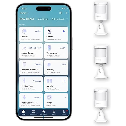 Aqara Zigbee Motion Sensor P1 3 Pack, Smart Motion Detector for Alarm System and Home Automations, 5-Year Battery Life, Pet Friendly, Compatible with HomeKit, Alexa, HomeKit, IFTTT, Requires Aqara Hub