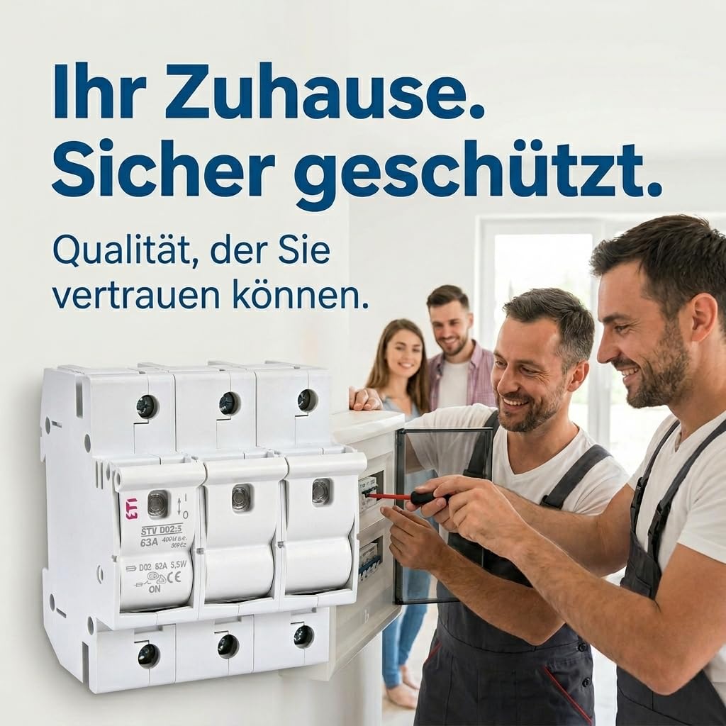 ETI Lasttrennschalter NEOZED Sicherungssockel 3-polig für D01-D02 Sicherungen - 63A - 400V (1)