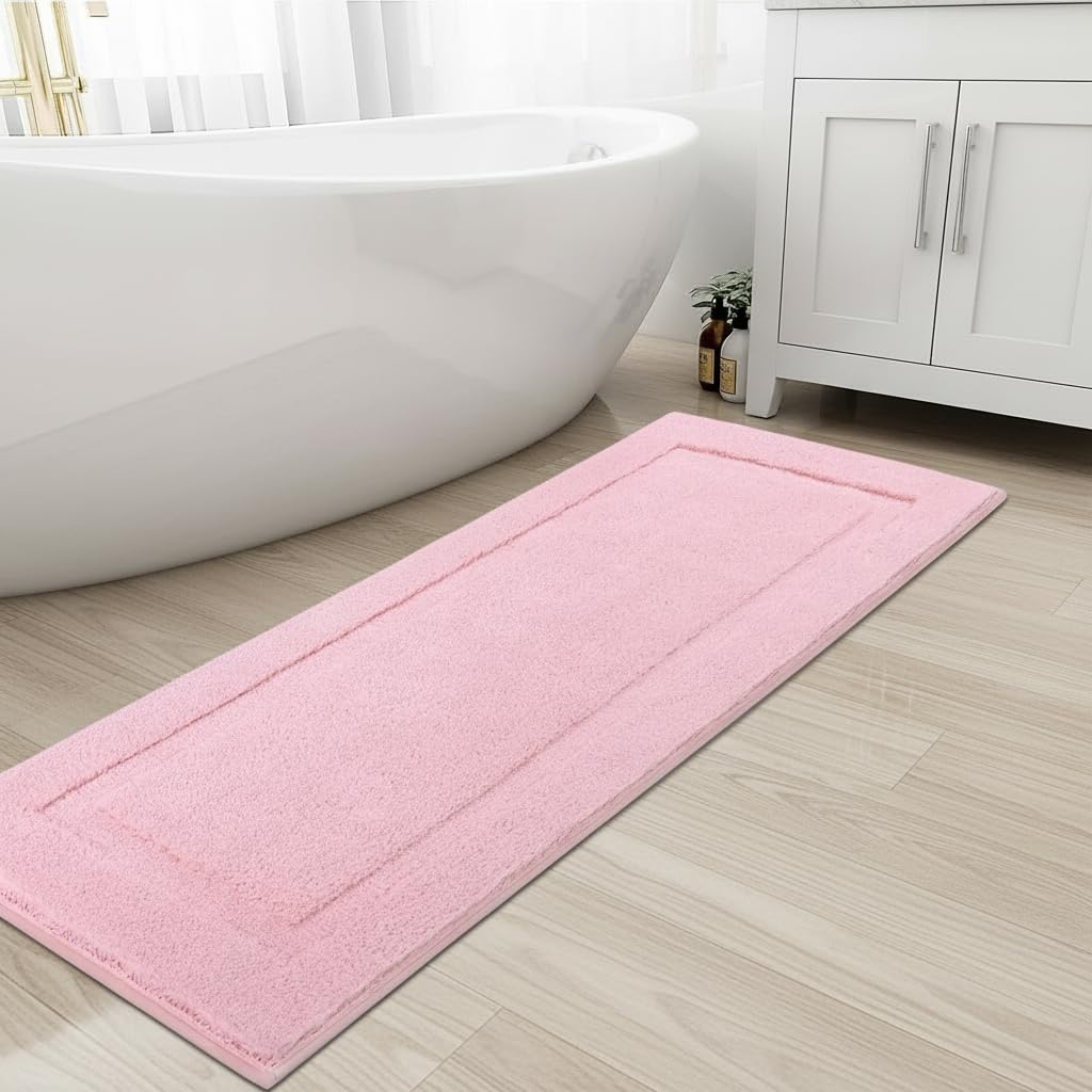 SHACOS Super Soft Fluffy Bathroom Rugs 24"x60" Bath Runner Rug Non Slip Washable Bath Rugs Mats Carpets for Bathroom Floor Tub Shower Vanity Sink Home