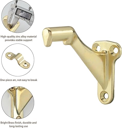 Miniatura 2 de HOME MASTER HARDWARE Soportes de escalera para pasamanos de 3 pulgadas, soporte de barandilla de mano resistente para escaleras del hogar u oficina,