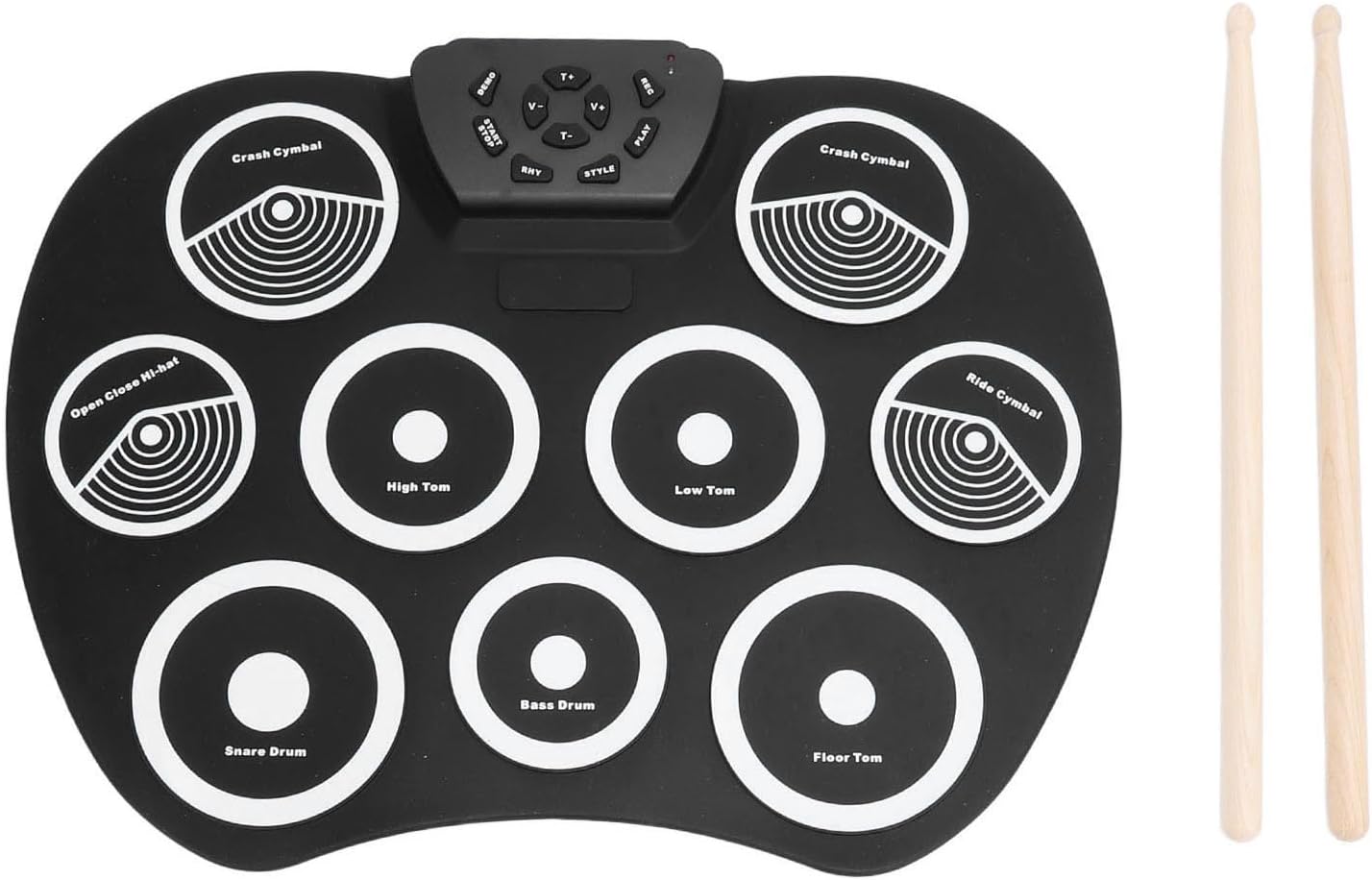 Portable Roll Up ElectronicPad Set with 9 Touch Sensitive Pads,Built in Metronome,MIDI Support & Premium Sound for Home Practice