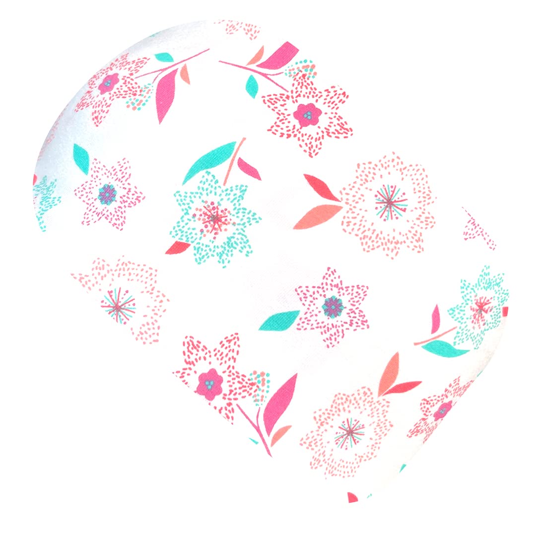 Wollhuhn ÖKO MINI Children's Wide Elastic Headband/Hair Band, Comfortable Cotton (KU 48-52) 21212222 (Flowers White/Coral) - Image 4