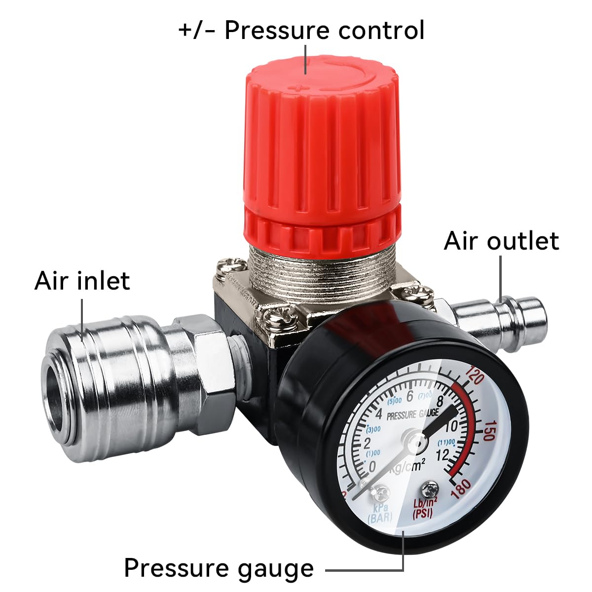 Régulateur De Pression Valve Compresseur D'Air Avec Manomètre - Nikou