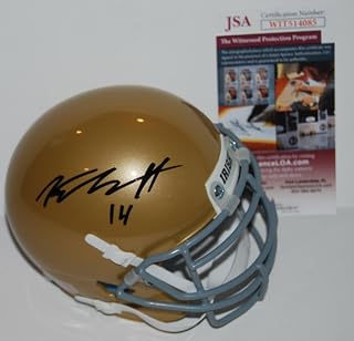 KYLE HAMILTON signed (NOTRE DAME FIGHTING IRISH) Schutt mini football helmet JSA - Autographed College Helmets