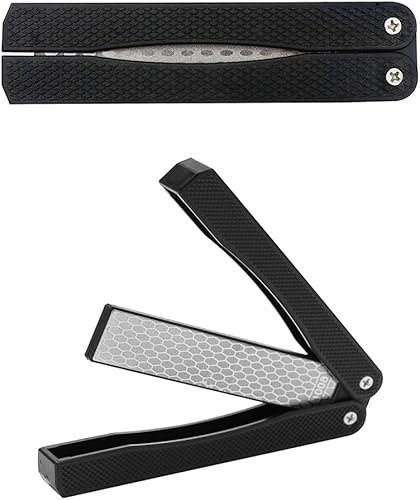 Miniatura 2 de Piedra de afilar de doble cara de mano, grano 400600, piedra de afilar de diamante de bolsillo plegable, piedra afiladora de cuchillos para acampar