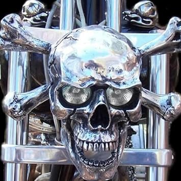 Retro Skull Shaped LED Headlight Unique Motorcycle Front Light Spotlight for Creative Decoration Resin