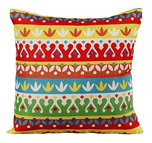 Image of RD TREND Digital Printed Satin Cushion Covers Set of 5 (16 X 16) (Red), 144 TC, 40 cm