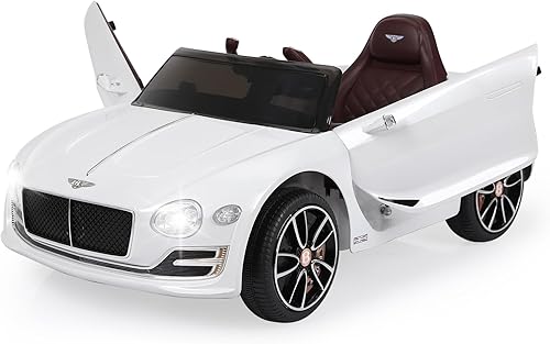 Vehículos eléctricos Bentley con licencia de 12 V con control remoto para padres, faros, MP3, puerto USB, bocina y puertas dobles, para niños y niñas
