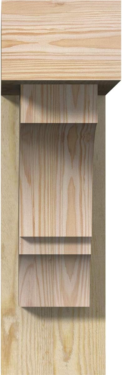 Ekena Millwork 6"W x 20"D x 20"H Balboa Block Rough Sawn Bracket w/Offset Brace, Douglas Fir
