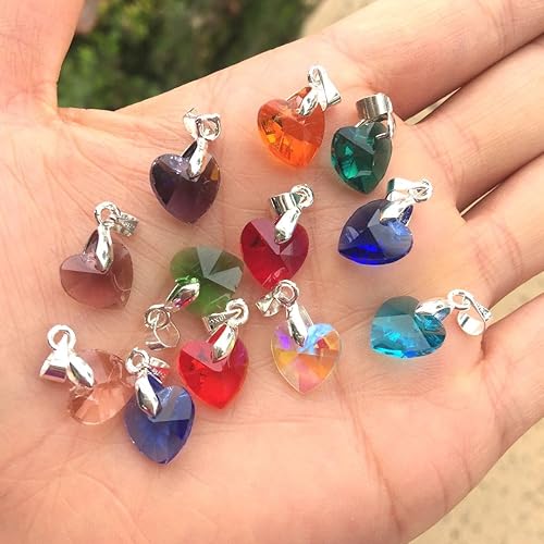 Miniatura 10 de Adabele Birthstone Pendant Drops with Clasp Loose Heart Pendant Drop Beads for Gemstone Pearl Glass Wood Earrings Bracelet Necklace Keychain Rosary