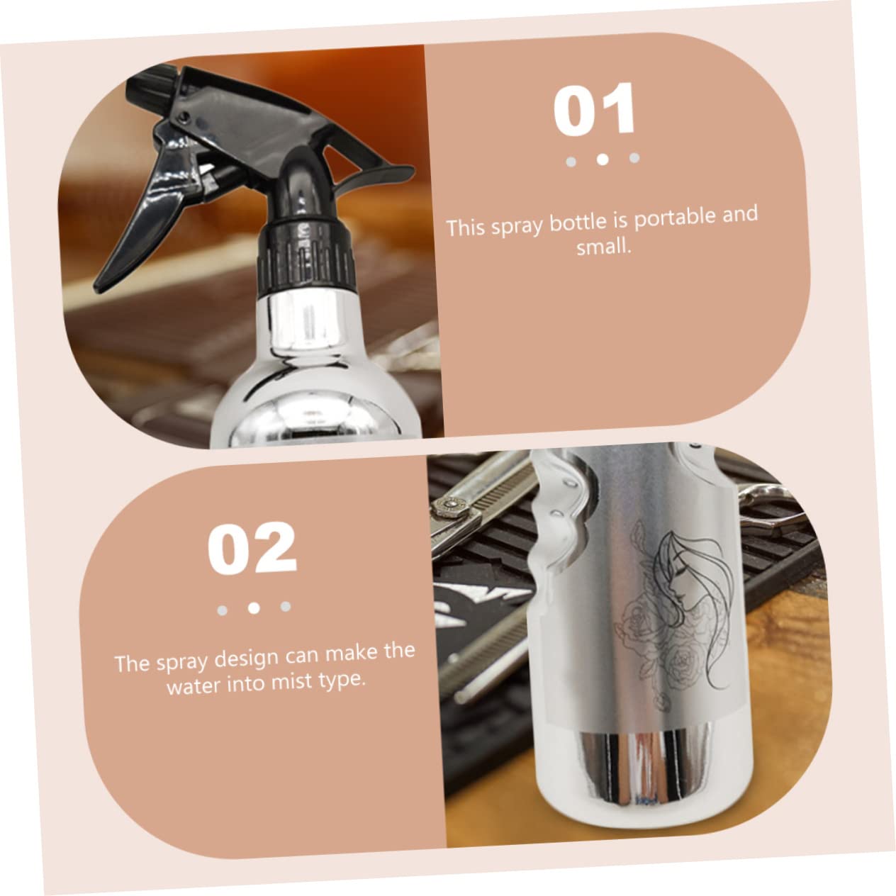 Cabilock 4pièces Bouteille Vaporisateur Rétro Pour Coiffeurs Spray De Salon à Brume Fine Pour Soins Capillaires Et Hydratation Des Cheveux