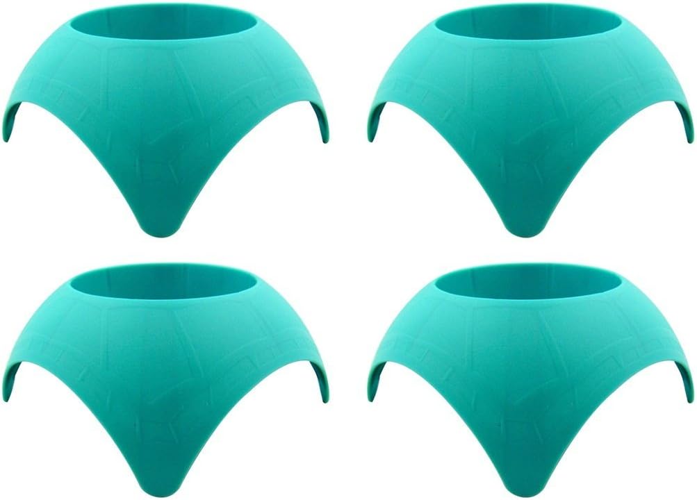 Beach Vacation Accessory Turtleback Sand Coaster Drink Cup Holder, Teal, Pack of 4